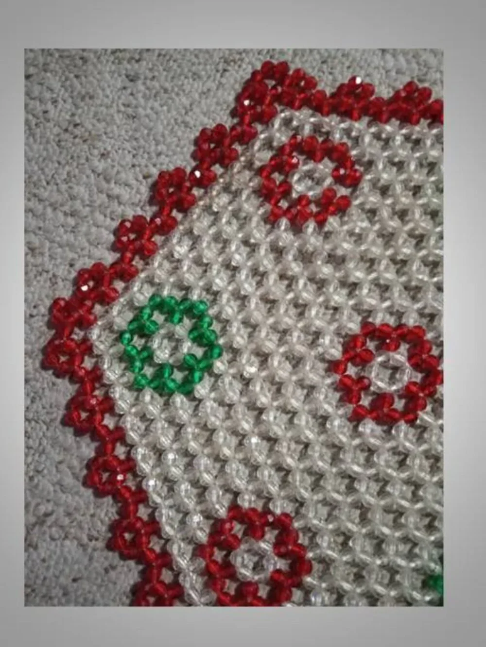 Large Christmas fully beaded doily